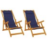 Chaise de plage avec coussin 2 pcs Marron Bois d'Acacia Massif 516171516171
