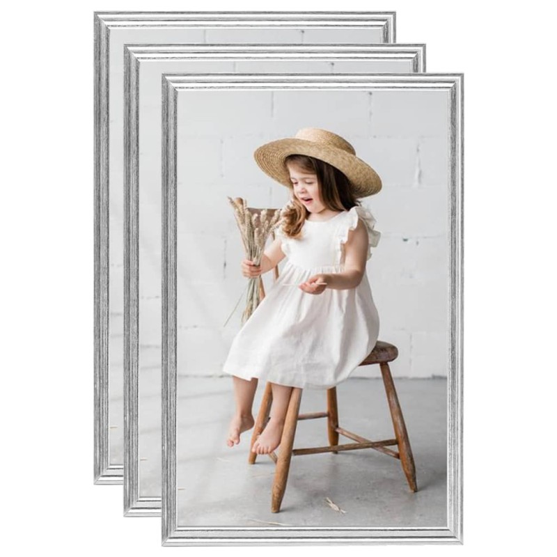 Collage de cadres photo 3 pcs de table Argenté 10x15 cm MDF 516176516176