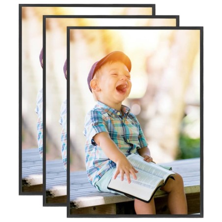 Collage de cadres photo 3 pcs de table Noir 18x24 cm MDF 516184516184