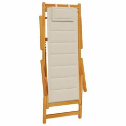 Chaise de plage avec coussin 2 pcs Marron Bois d'Acacia Massif 516186516186