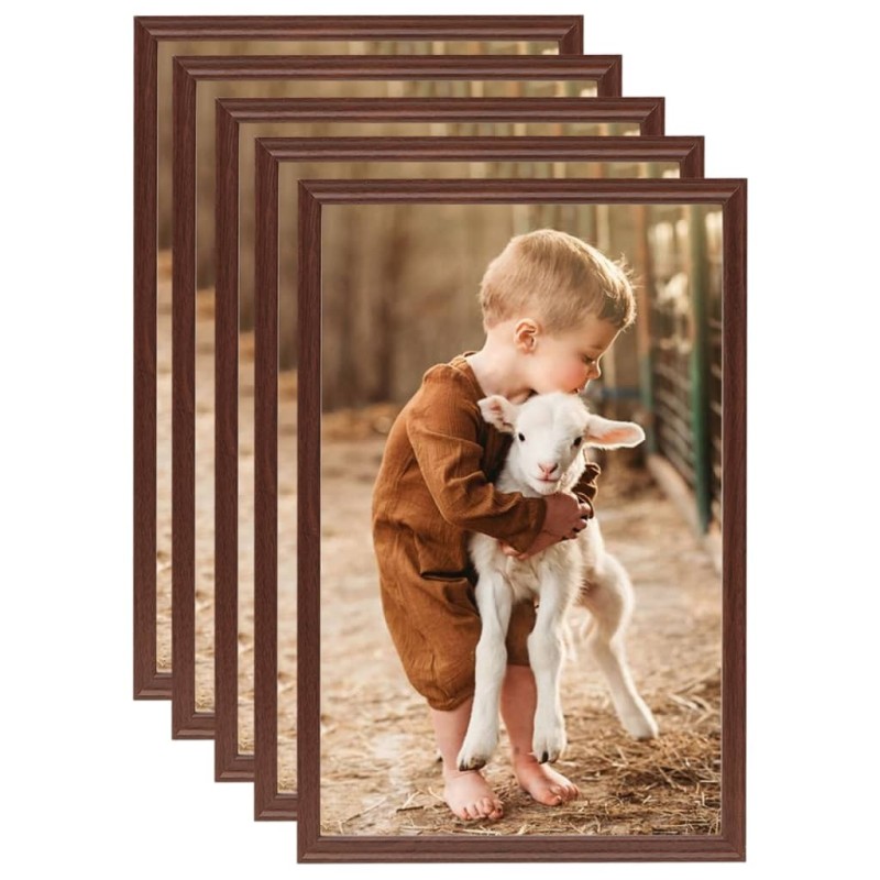 Collage de cadres photo 5 pcs de table Marron 21x29,7 cm MDF 516188516188
