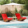 Transat avec coussin 2 pcs Marron Bois d'Acacia Massif 516195516195