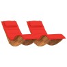 Transat avec coussin 2 pcs Marron Bois d'Acacia Massif 516195516195