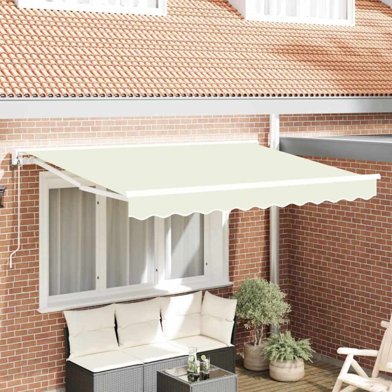 Cadre d'auvent Crème 250 x 200 cm Polyester avec revêtement PU 516200516200
