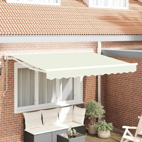Cadre d'auvent Crème 250 x 200 cm Polyester avec revêtement PU 516200516200