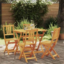 Ensemble bistro de jardin 5 pcs Marron Bois d'Acacia Massif 516208516208