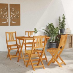 Ensemble bistro de jardin 5 pcs Marron Bois d'Acacia Massif 516208516208