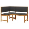 Ensemble de banc de jardin 2 pcs Marron Bois d'Acacia Massif 516214516214