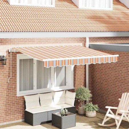 Auvent Rétractable Bleu et Orange 250 x 200 cm tissu 516221516221