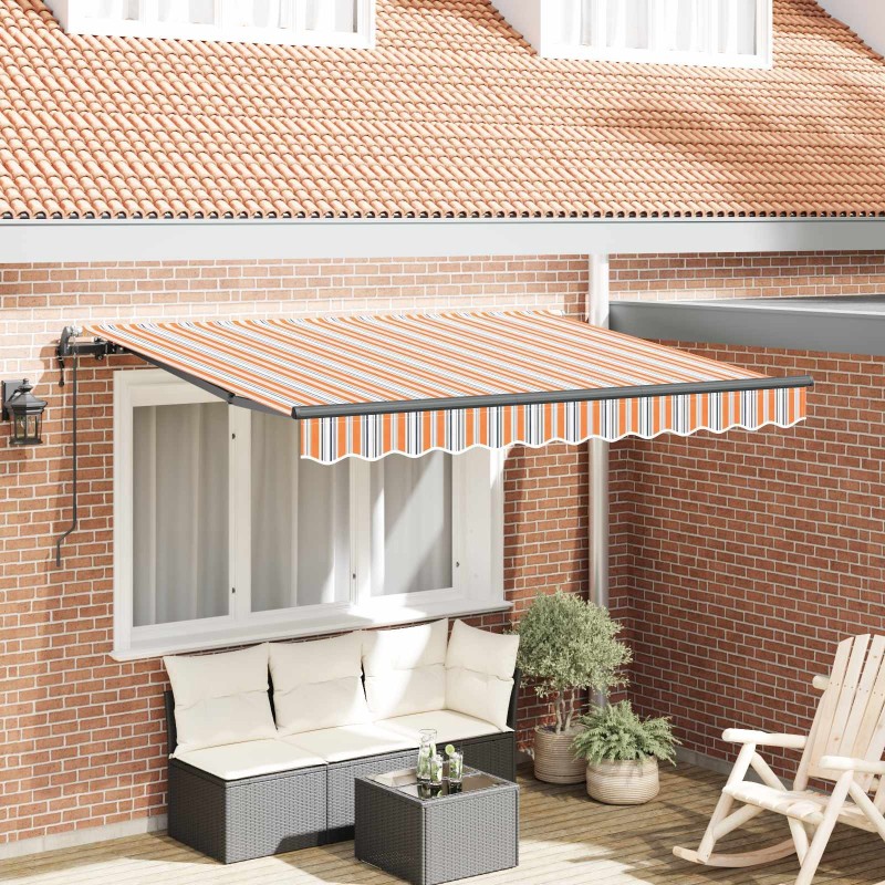 Auvent Rétractable Orange et Bleu 250 x 200 cm tissu 516223516223