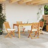 Chaise pliante avec coussin 4 pcs Blanc 49 x 57.5 x 92cm 516227516227