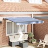 Auvent Rétractable Bleu 300 x 200 cm tissu 516235516235