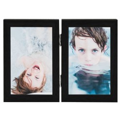 Cadre photo dépliable en deux Noir 2x(21x29,7 cm) 516244516244