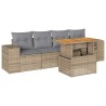 Salon de jardin avec coussins 5 pcs beige résine tressée 516245516245