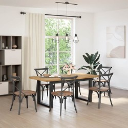 Table à manger NOAIN pieds en forme de U 180x90x75cm massif pin 516247516247