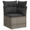Salon de jardin avec coussins 7 pcs gris résine tressée acacia 516254516254