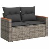 Salon de jardin avec coussins 7 pcs gris résine tressée acacia 516254516254