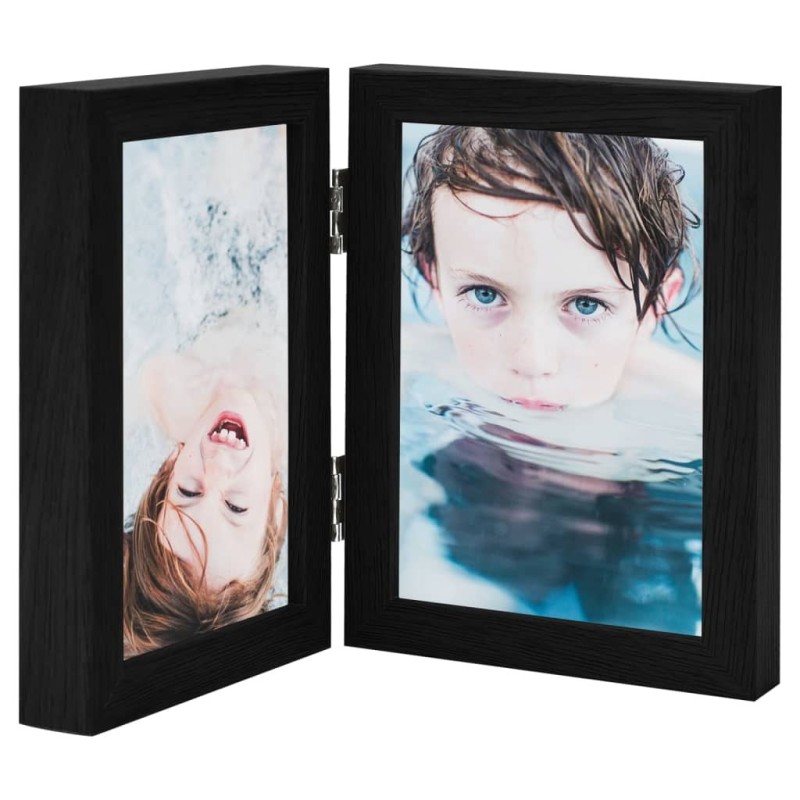 Cadre photo dépliable en deux Noir 2x(13x18 cm) 516255516255