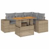 Salon de jardin avec coussins 5 pcs beige résine tressée 516260516260