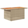 Salon de jardin 6 pcs avec coussins beige résine tressée acacia 516263516263
