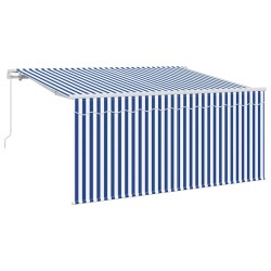 Auvent Rétractable Bleu et Blanc 300 x 200 cm 516269516269