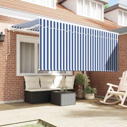 Auvent Rétractable Bleu et Blanc 300 x 200 cm 516269516269