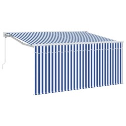 Auvent Rétractable Bleu et Blanc 300 x 200 cm 516274516274