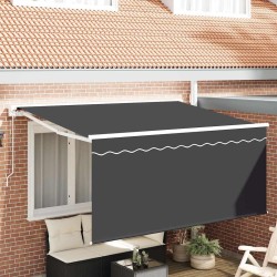 Auvent Rétractable Rayé Anthracite 300 x 200 cm tissu 516280516280