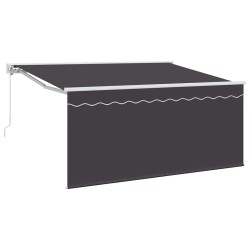 Auvent Rétractable Rayé Anthracite 300 x 200 cm tissu 516280516280