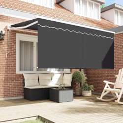 Auvent Rétractable Rayé Anthracite 300 x 200 cm tissu 516280516280