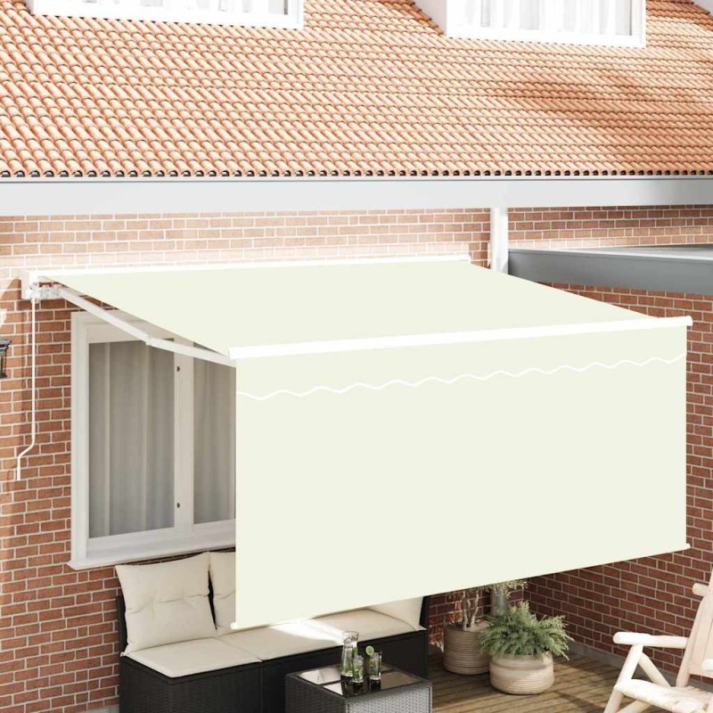 Auvent Rétractable Crème 300 x 200 cm Polyester et Aluminium 516281516281