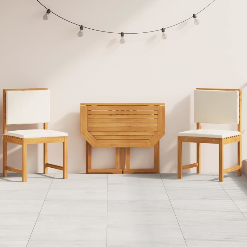 Ensemble bistro de jardin 3 pcs Marron Bois d'Acacia Massif 516282516282