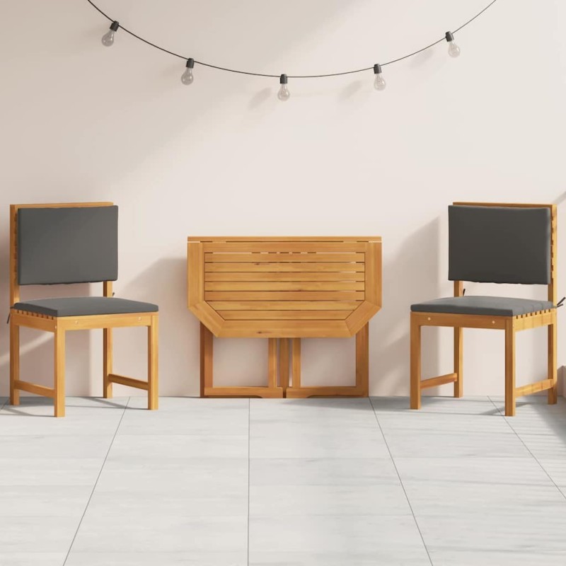 Ensemble bistro de jardin 3 pcs Marron Bois d'Acacia Massif 516283516283