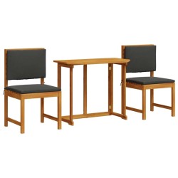 Ensemble bistro de jardin 3 pcs Marron Bois d'Acacia Massif 516283516283
