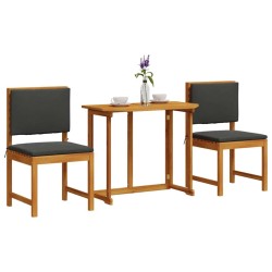 Ensemble bistro de jardin 3 pcs Marron Bois d'Acacia Massif 516283516283