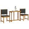 Ensemble bistro de jardin 3 pcs Marron Bois d'Acacia Massif 516283516283