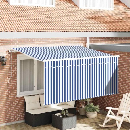 Auvent Rétractable Bleu et Blanc 300 x 200 cm 516287516287