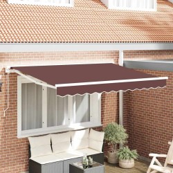 Cadre d'auvent Marron 250 x 200 cm Polyester avec revêtement PU 516294516294