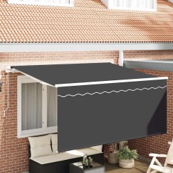 Auvent Rétractable Rayé Anthracite 300 x 200 cm tissu 516295516295