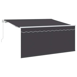 Auvent Rétractable Rayé Anthracite 300 x 200 cm tissu 516295516295