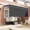 Auvent Rétractable Rayé Anthracite 300 x 200 cm tissu 516295516295