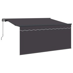 Auvent Rétractable Rayé Anthracite 300 x 200 cm tissu 516309516309