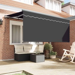 Auvent Rétractable Rayé Anthracite 300 x 200 cm tissu 516309516309