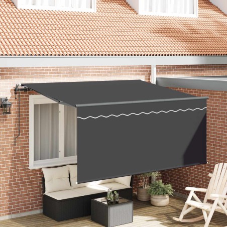 Auvent Rétractable Rayé Anthracite 300 x 200 cm tissu 516311516311