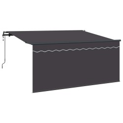 Auvent Rétractable Rayé Anthracite 300 x 200 cm tissu 516311516311