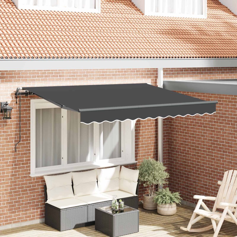 Auvent Rétractable Anthracite 300 x 200 cm tissu 516312516312