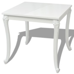 Table à manger 80x80x76 cm blanc brillant 516348516348