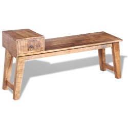 Banc avec tiroir Bois de manguier massif 120x36x60 cm 516350516350