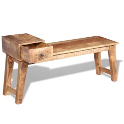 Banc avec tiroir Bois de manguier massif 120x36x60 cm 516350516350