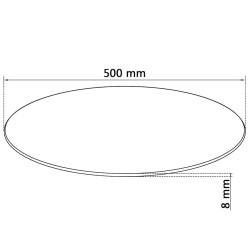Dessus de table ronde en verre trempé 500 mm 516359516359